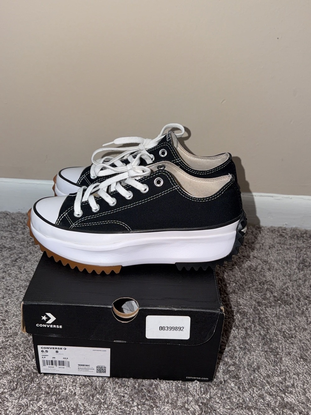 Converse Black and White Platform Low Top Sneakers